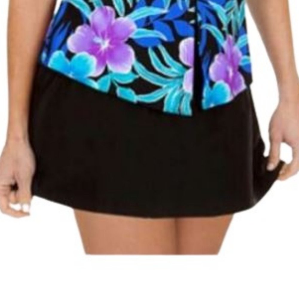 Ocean Dream Signature Solid Black Swim Skirt Only